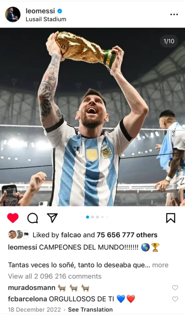 Messi net worth: Most liked Instagram post in history